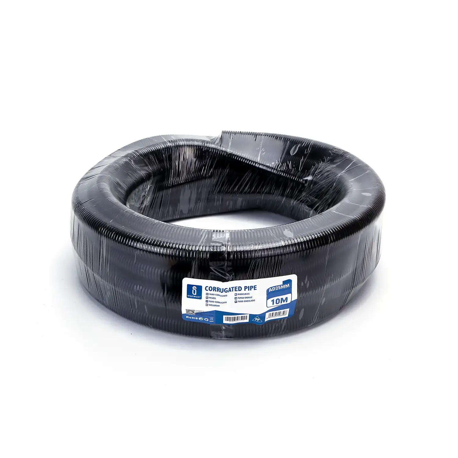 immagine del prodotto tubo corrugato impianto elettrico sottotraccia 25 mm nero 10 mt