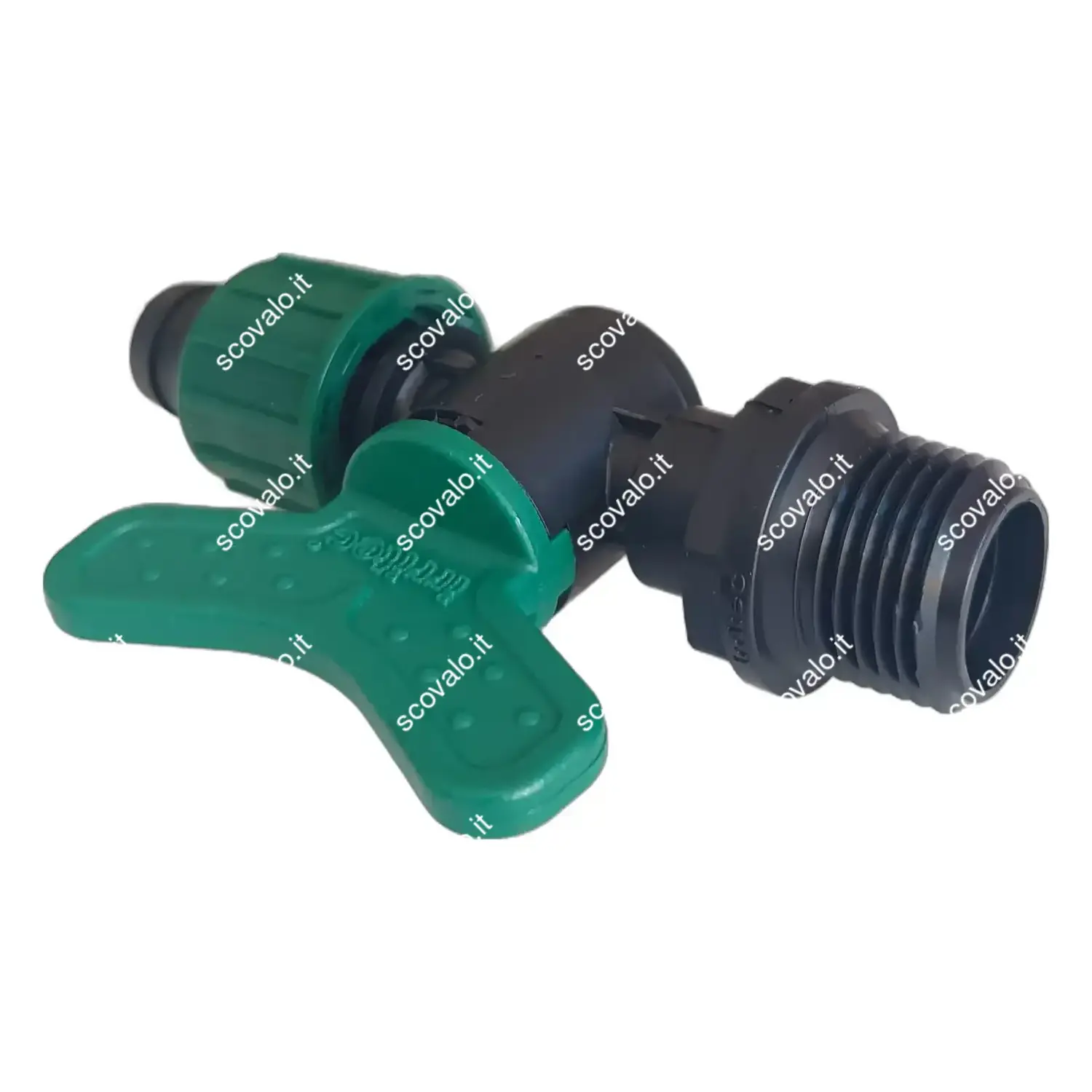 immagine valvola rubinetto ala gocciolante manichetta da 16mm a 1/2" filettato
