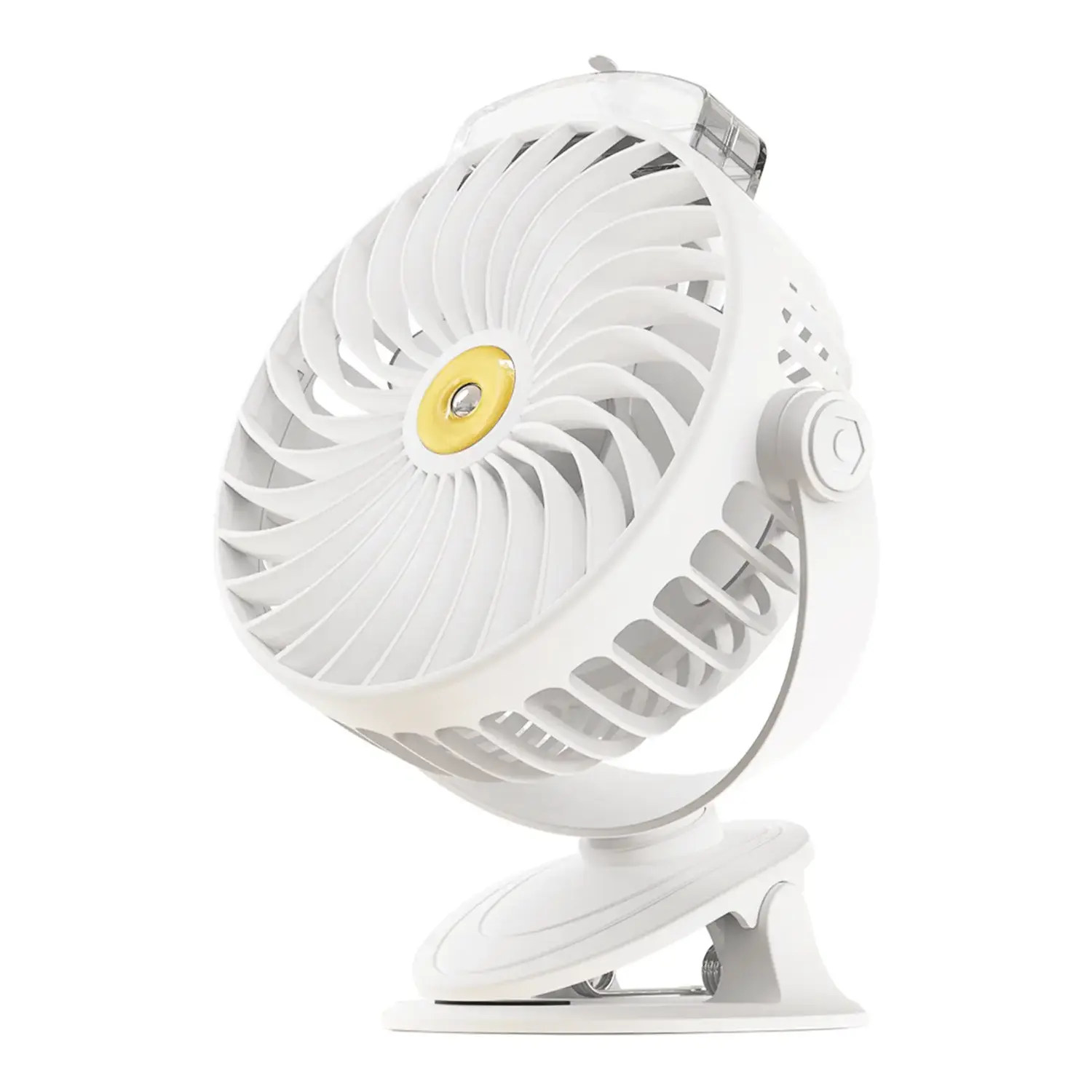 immagine del prodotto Ventilatore a clip da tavolo 6 pollici, 3 pale, 5 velocità, 2400mAh, bianco