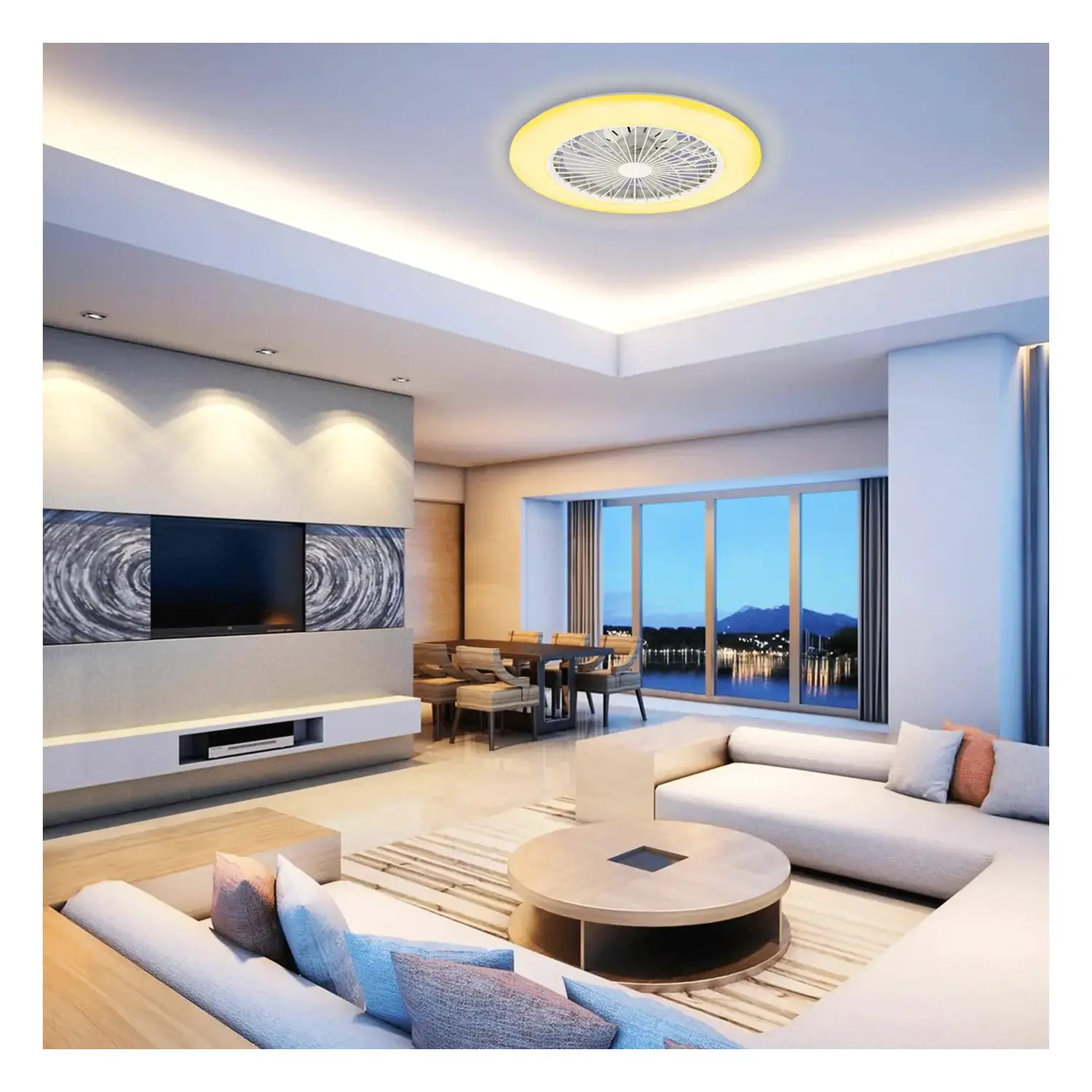 immagine Ventilatore con luce LED DC18W+40W CCT con telecomando