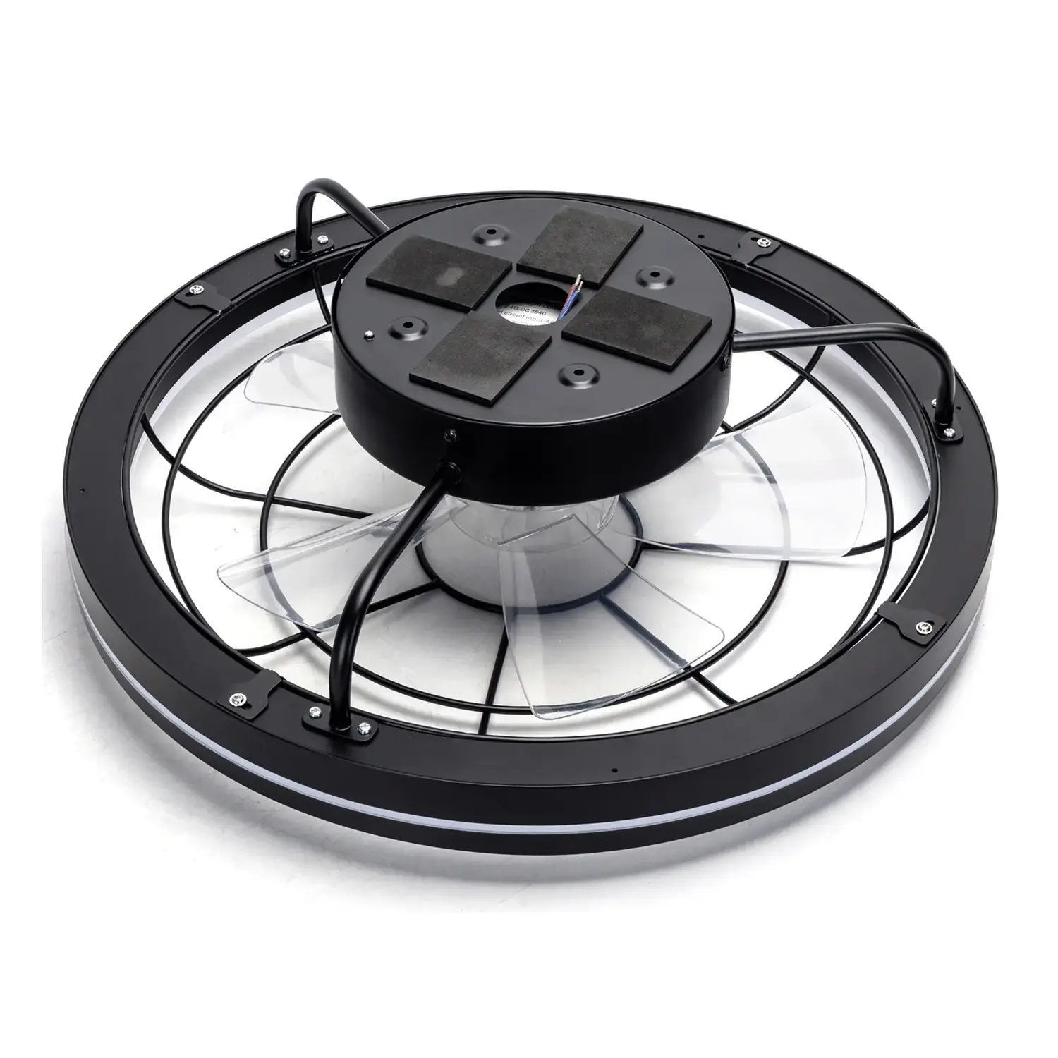 immagine Ventilatore da soffitto con luce LED, 19,5 pollici, 5 pale, 6 velocità, nero