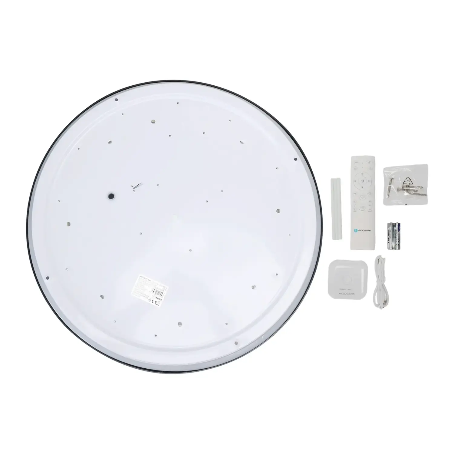 immagine Ventilatore da soffitto Smart Bluetooth Mesh CCT, 19,5 pollici, 3 pale, 6 velocità, nero