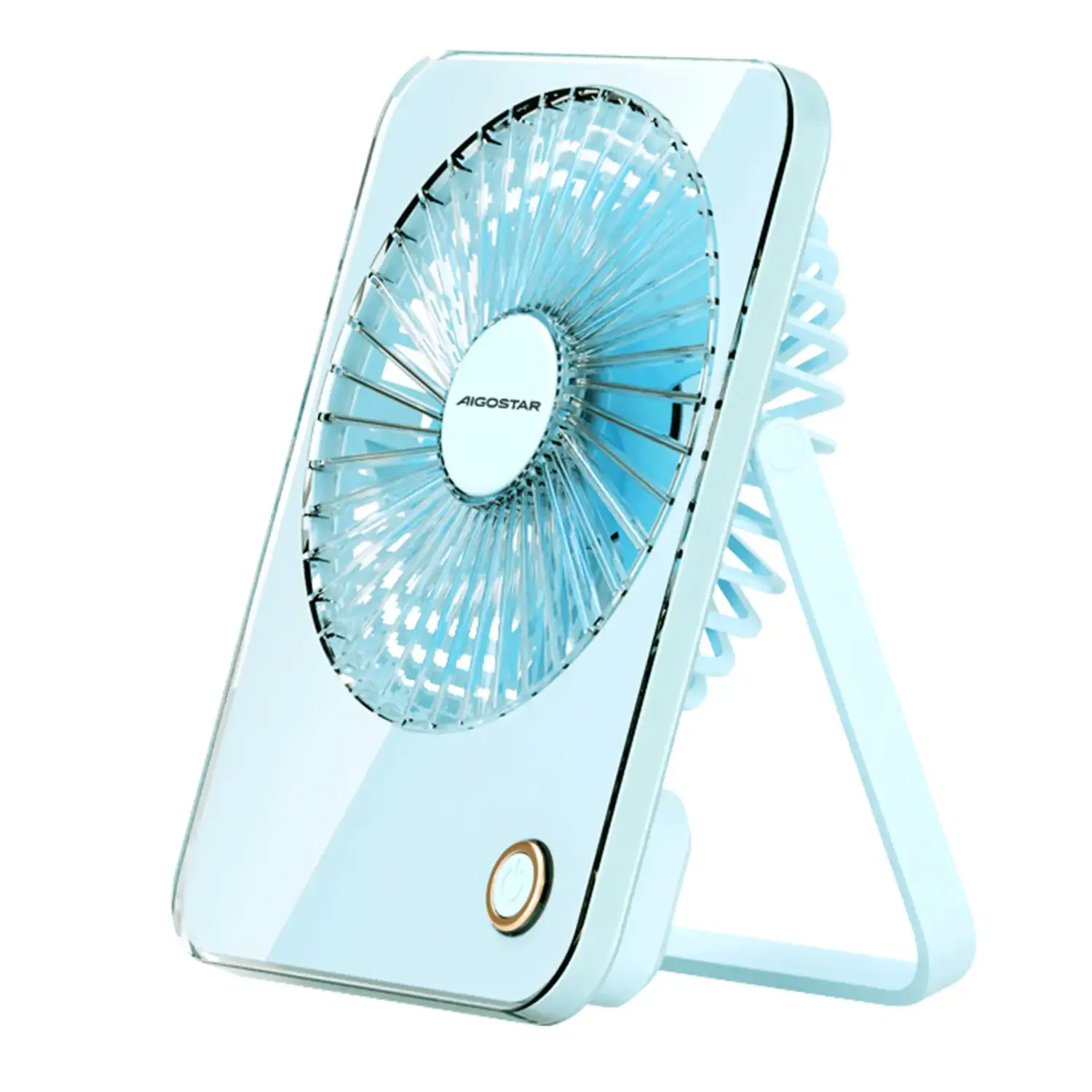 immagine del prodotto Ventilatore da tavolo 3 pollici, 5 pale, 3 velocità, 3600mAh, blu