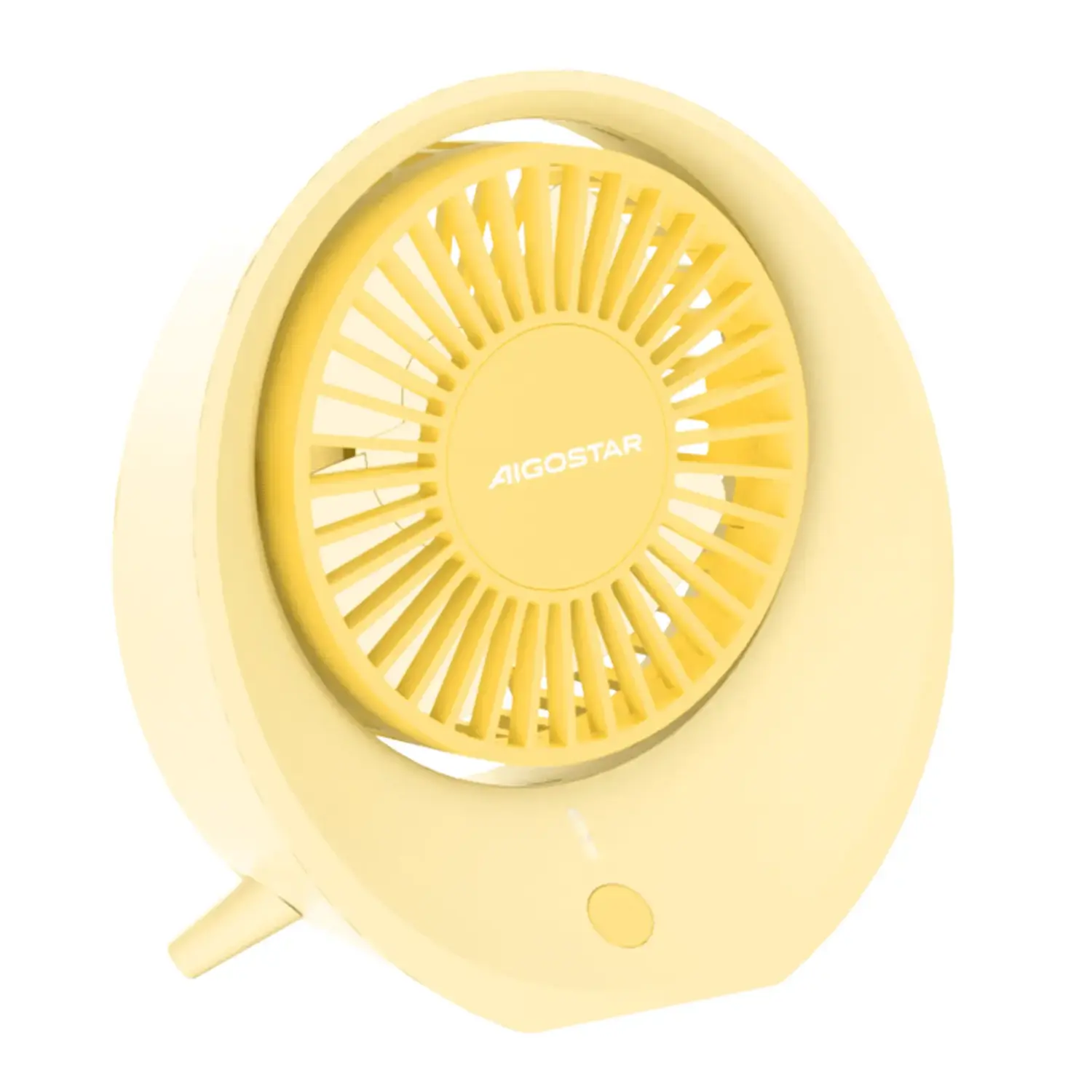immagine del prodotto Ventilatore da tavolo 4 pollici, 4 pale, 3 velocità, 1200mAh, beige