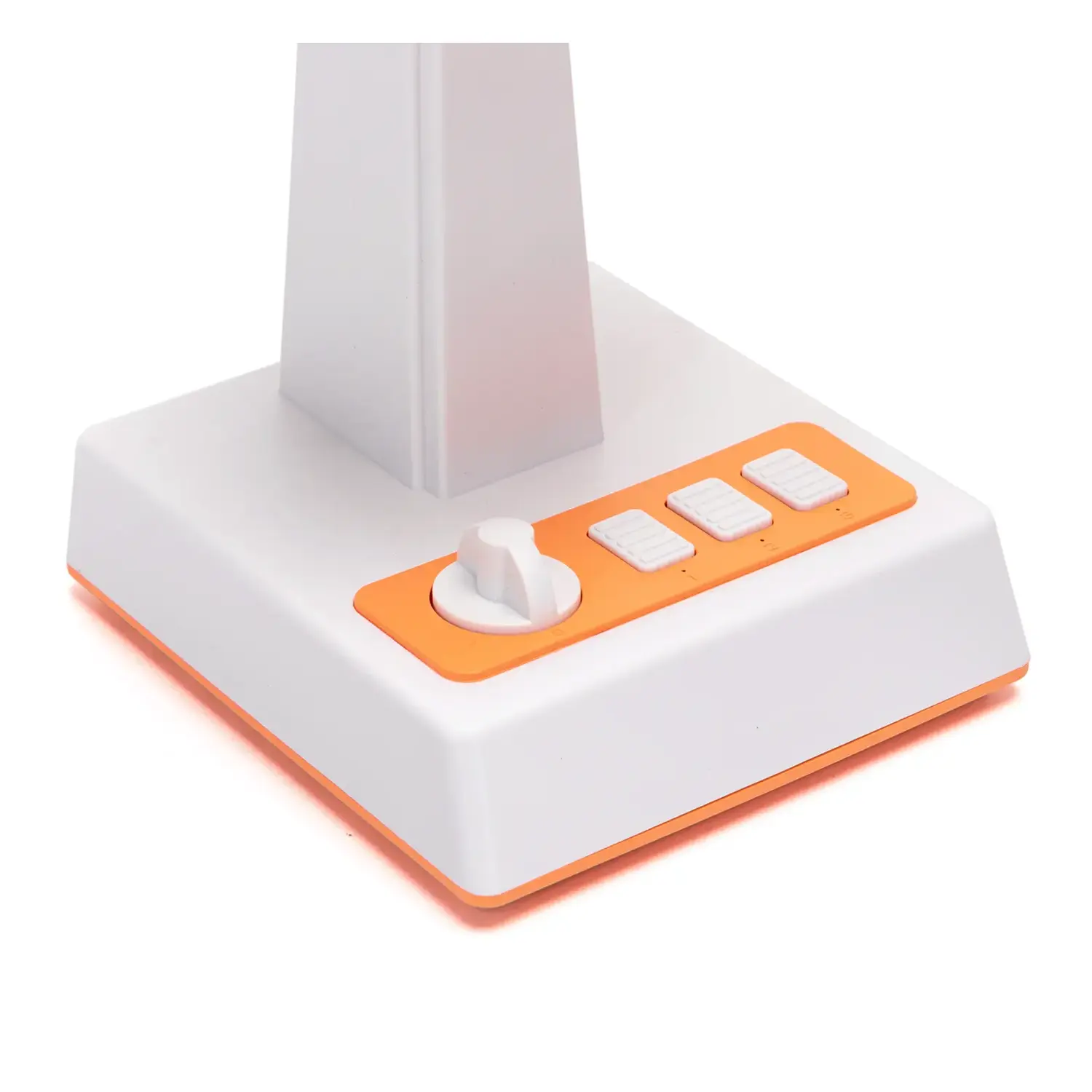 immagine Ventilatore da tavolo 8 pollici, 3 pale, 3 velocità, senza batteria, Bianco&Arancio