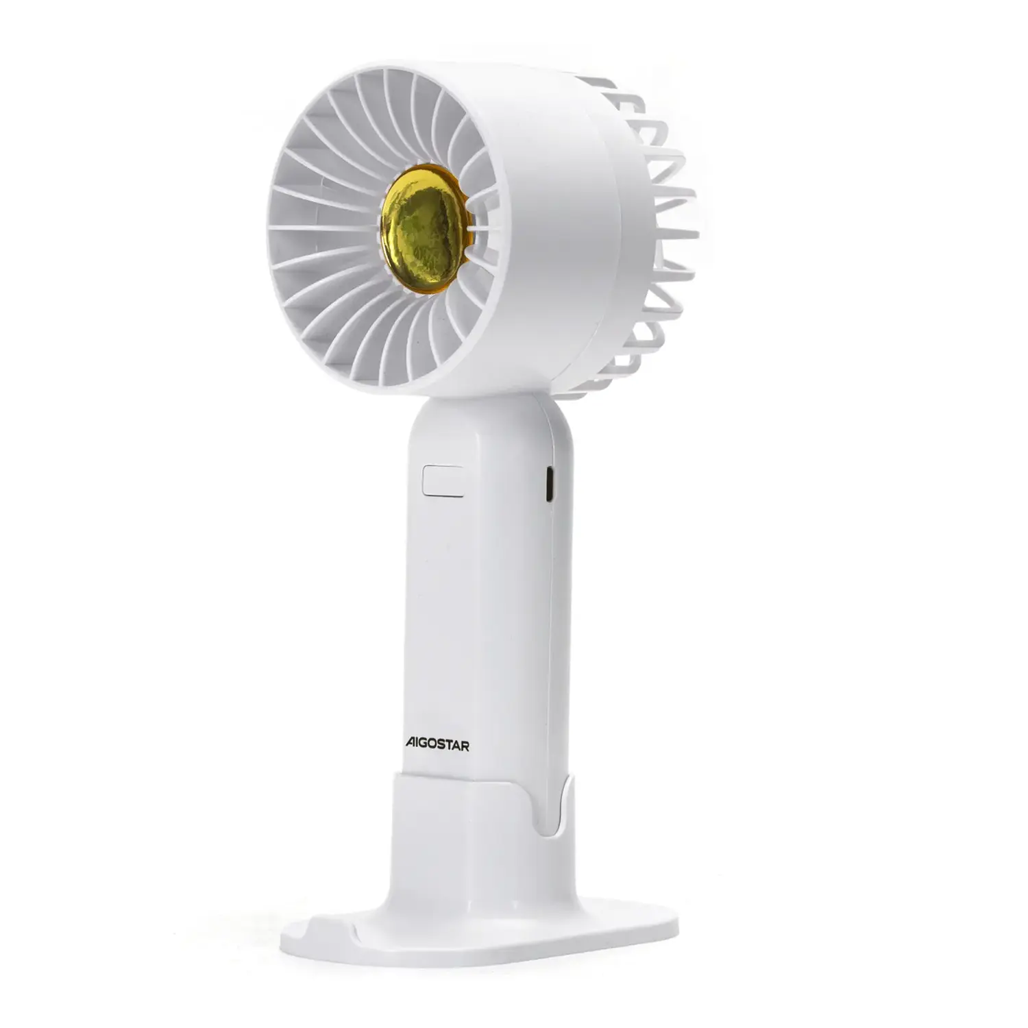 immagine del prodotto Ventilatore portatile da 2,7 pollici, 7 pale, 3 velocità, 500mAh, bianco