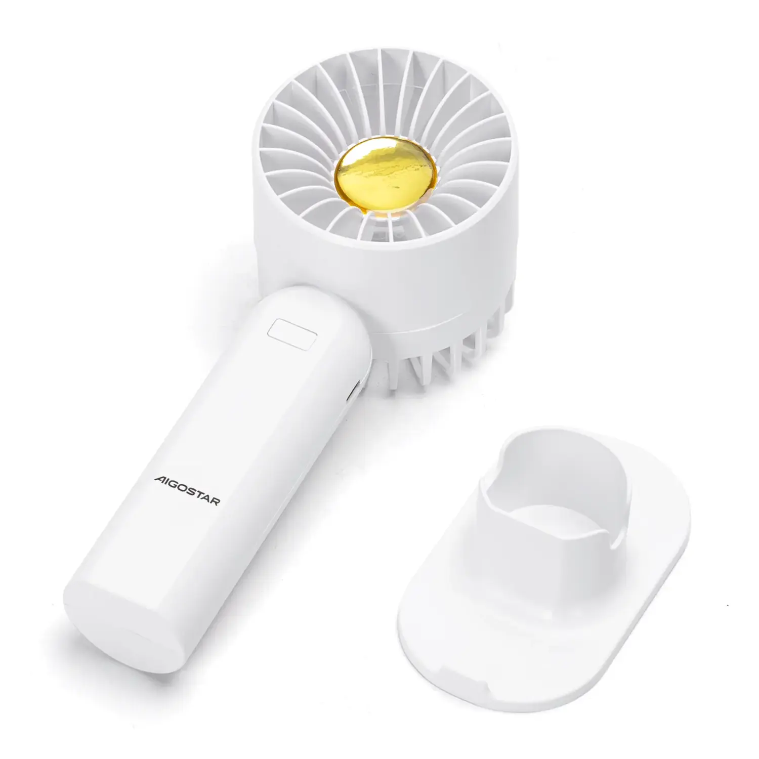 immagine Ventilatore portatile da 2,7 pollici, 7 pale, 3 velocità, 500mAh, bianco