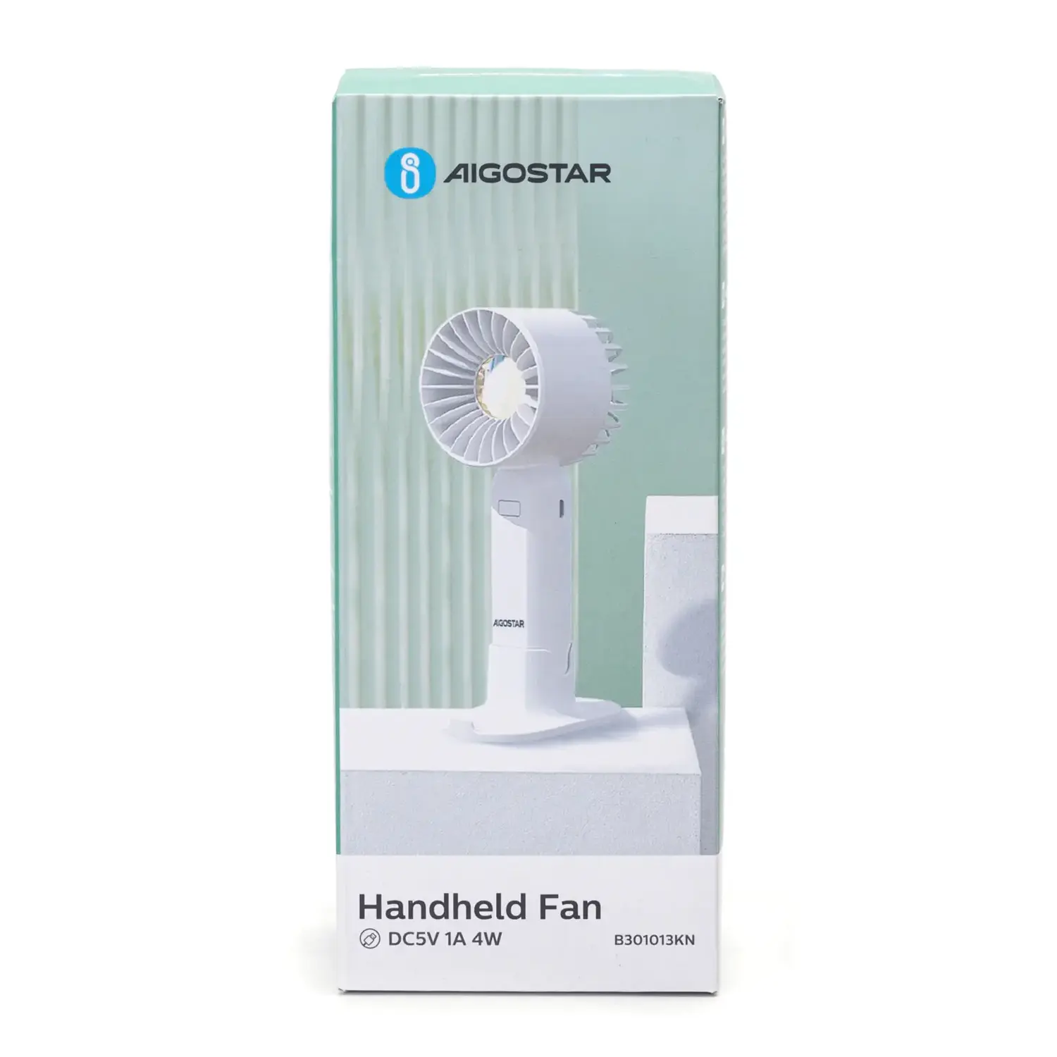 immagine Ventilatore portatile da 2,7 pollici, 7 pale, 3 velocità, 500mAh, bianco