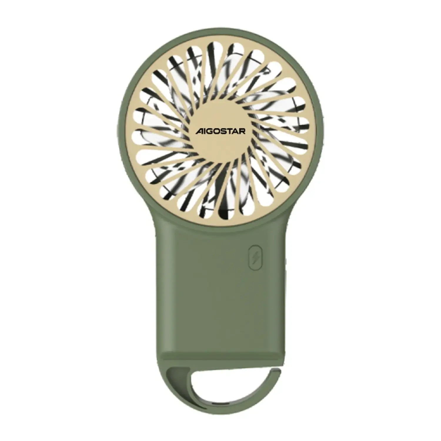 immagine del prodotto Ventilatore portatile da 3,2 pollici, 7 pale, 3 velocità, 500mAh, verde