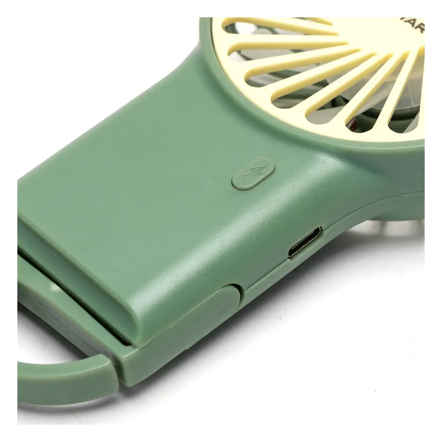 immagine Ventilatore portatile da 3,2 pollici, 7 pale, 3 velocità, 500mAh, verde