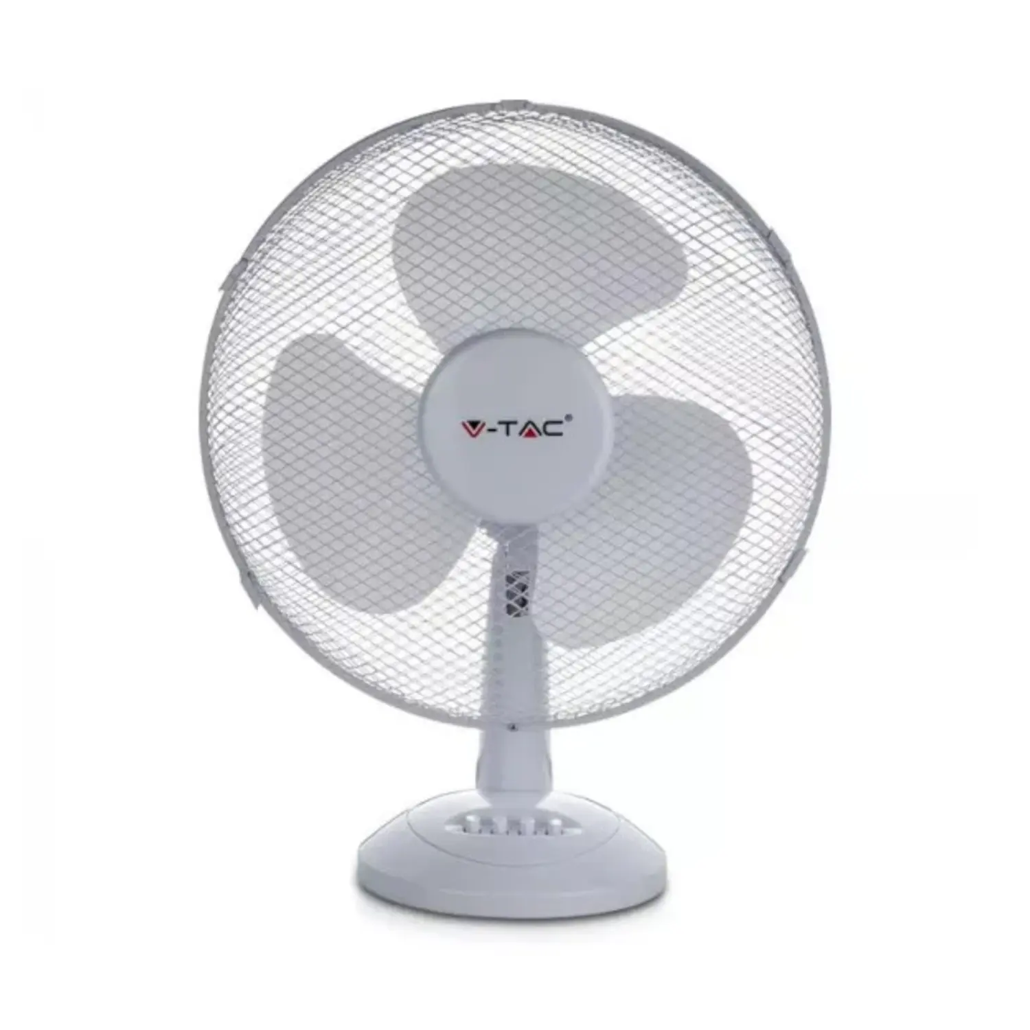 immagine ventilatore da tavolo 3 pale con 3 velocità rotante colore bianco