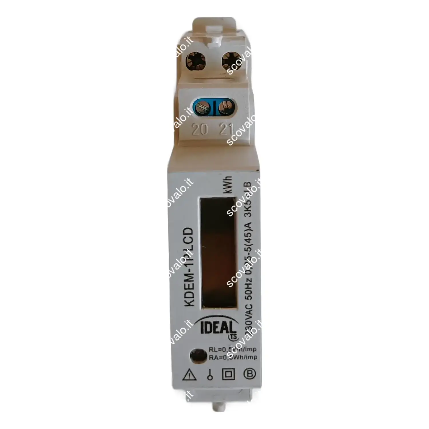 immagine wattmetro digitale misuratore consumo elettrico kw barra din 1 modulo