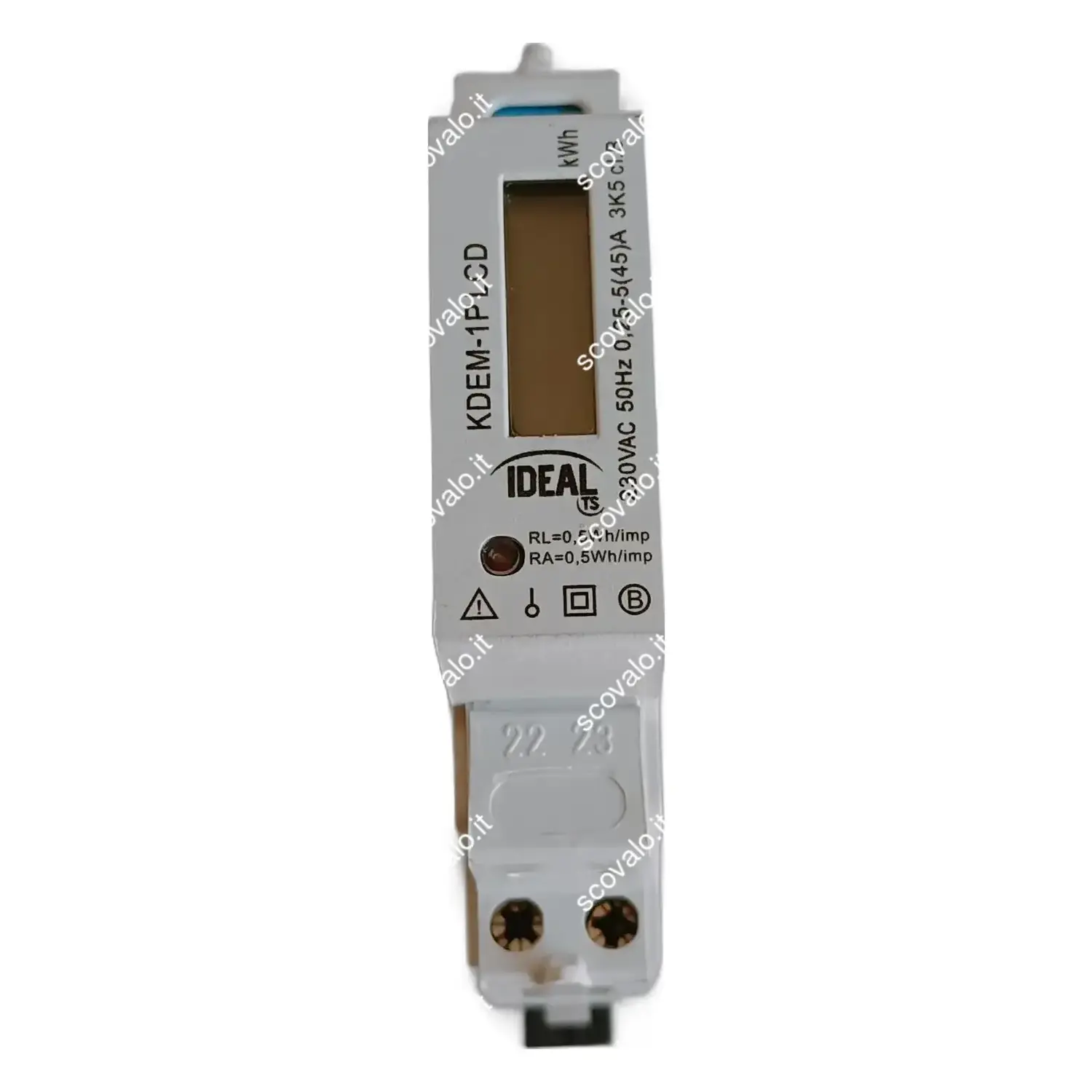 immagine wattmetro digitale misuratore consumo elettrico kw barra din 1 modulo