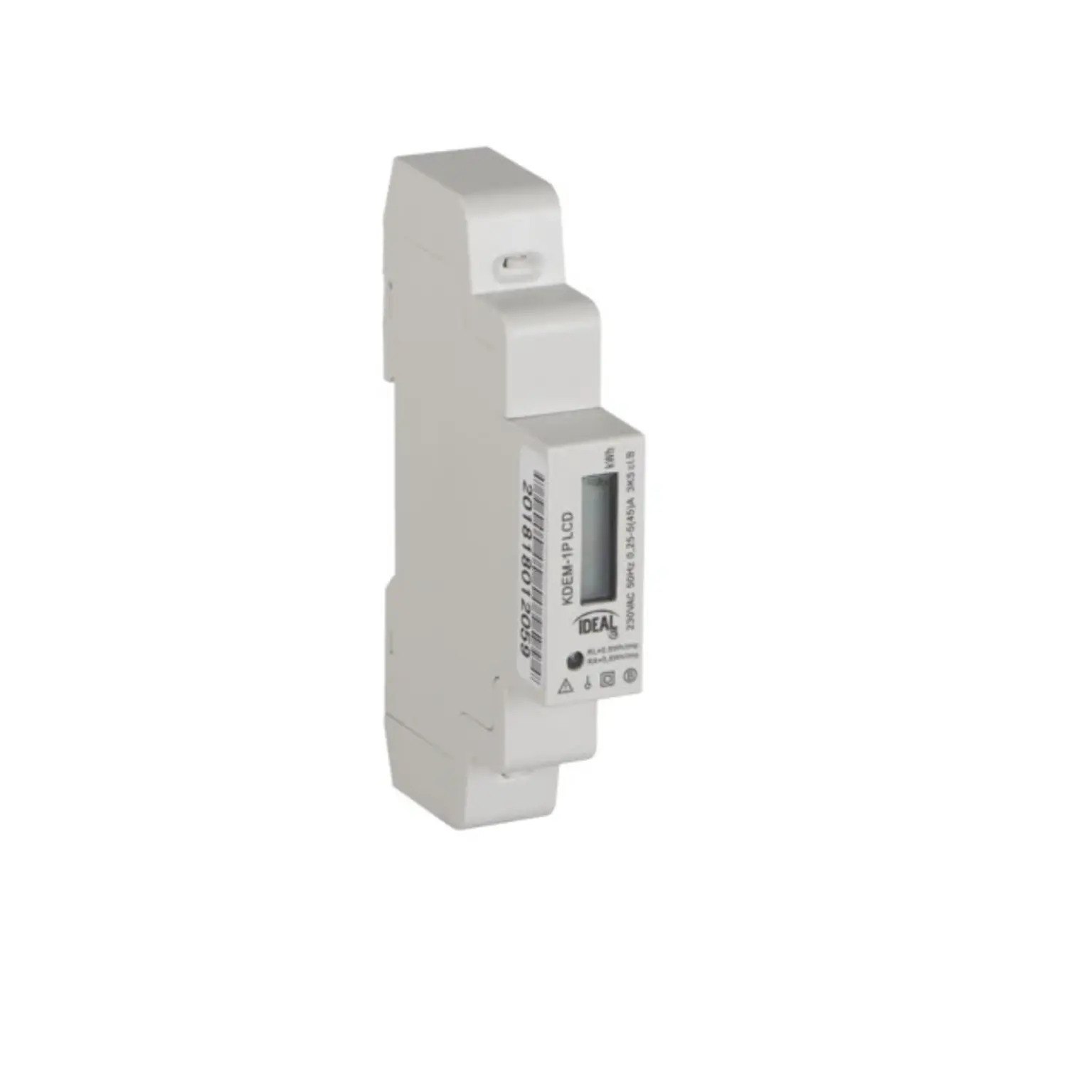 immagine wattmetro misuratore consumo energetico kw barra din CE bianco 220-240 volt 1 kan 19343