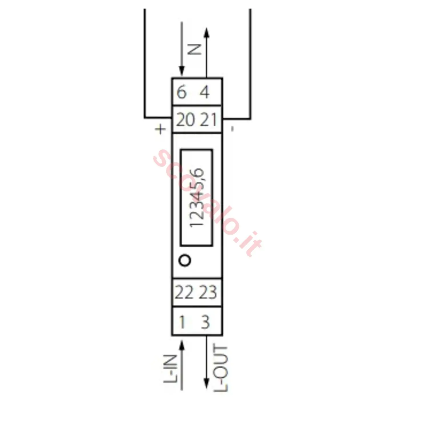 immagine wattmetro digitale misuratore consumo elettrico kw barra din 1 modulo