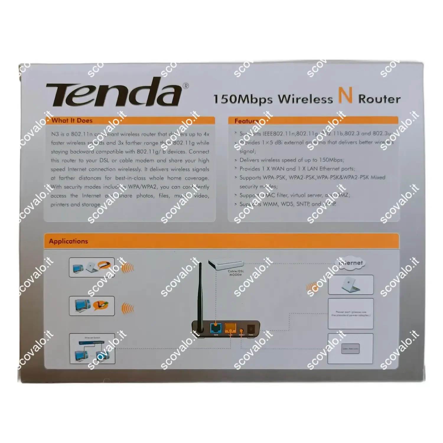 immagine wireless n router 150mbps extender tenda n3